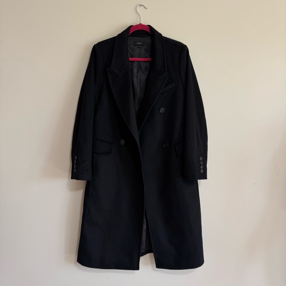 NWOT Quince Black Italian Wool Double-Breasted Slouch Coat Size M - Picture 4 of 16